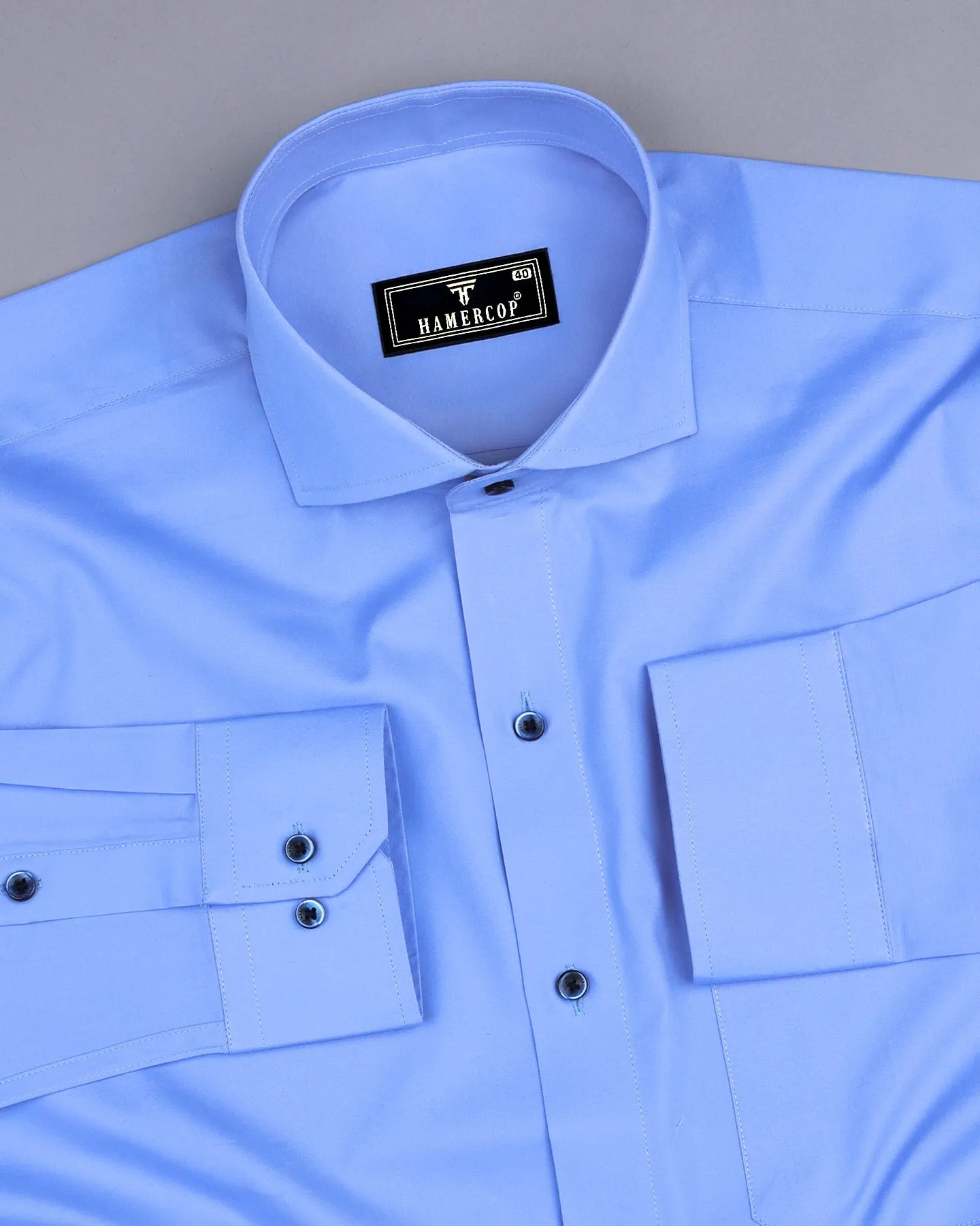 SkyBlue Soft Touch Poplin Premium Cotton Formal Shirt