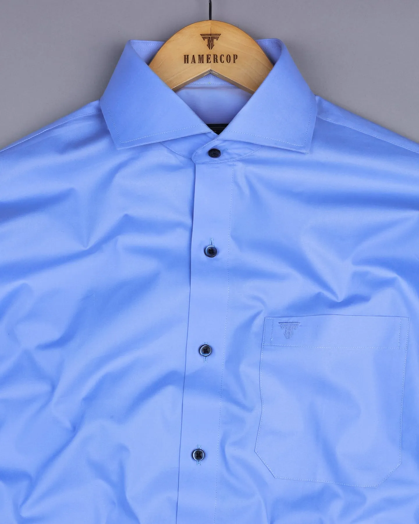 SkyBlue Soft Touch Poplin Premium Cotton Formal Shirt
