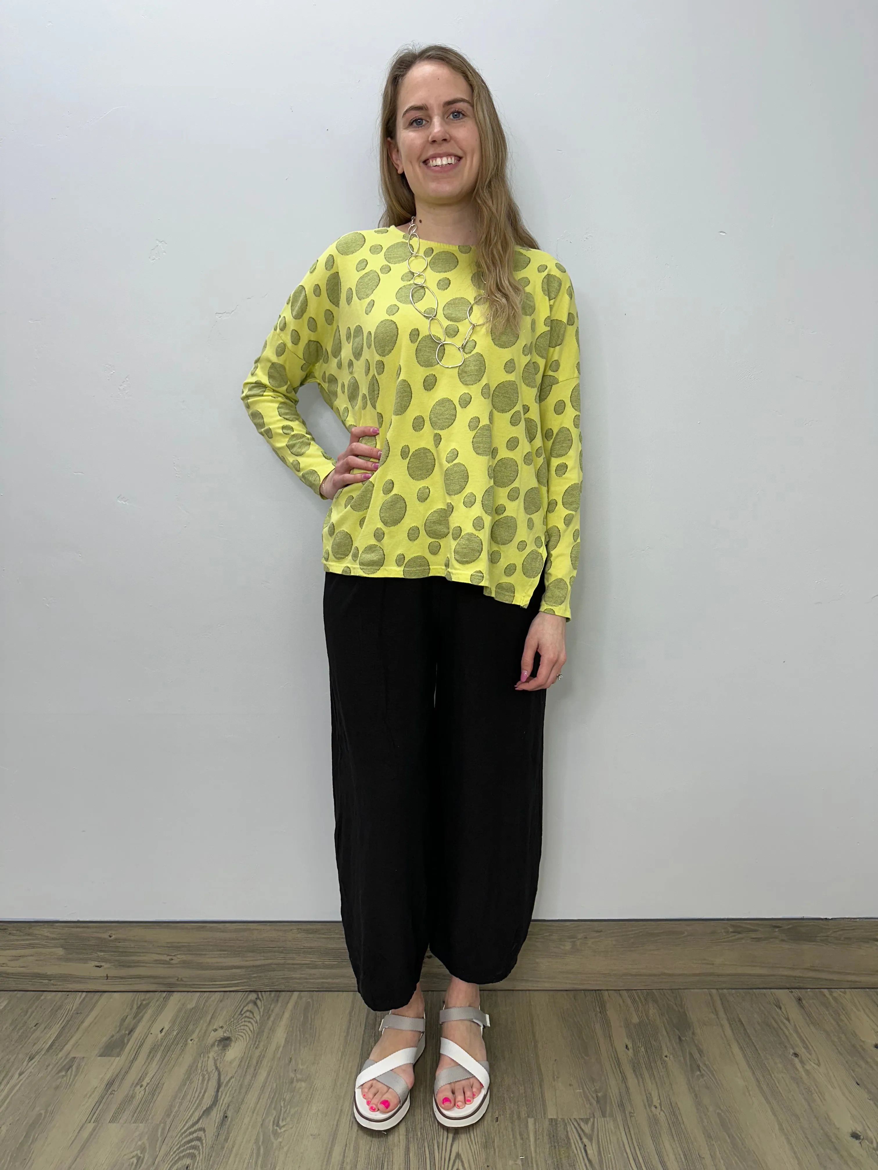 Sunburst Jacquard Dot Boxy Top