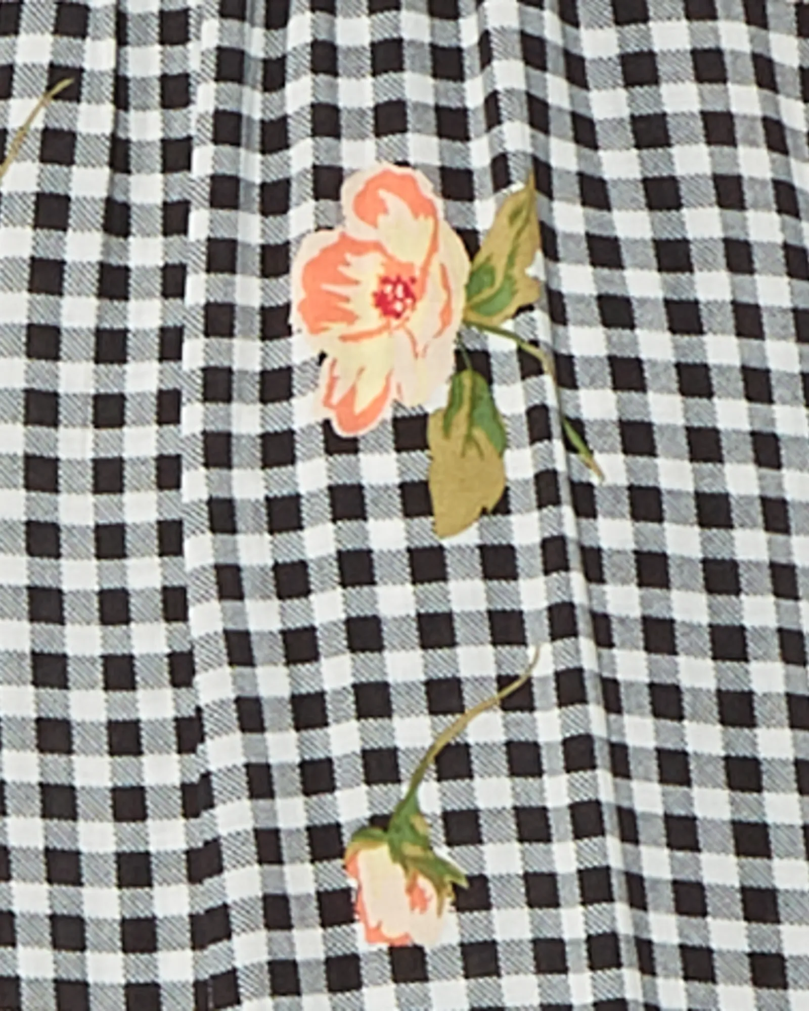 Teresa Gingham Blouse | Black / Orange