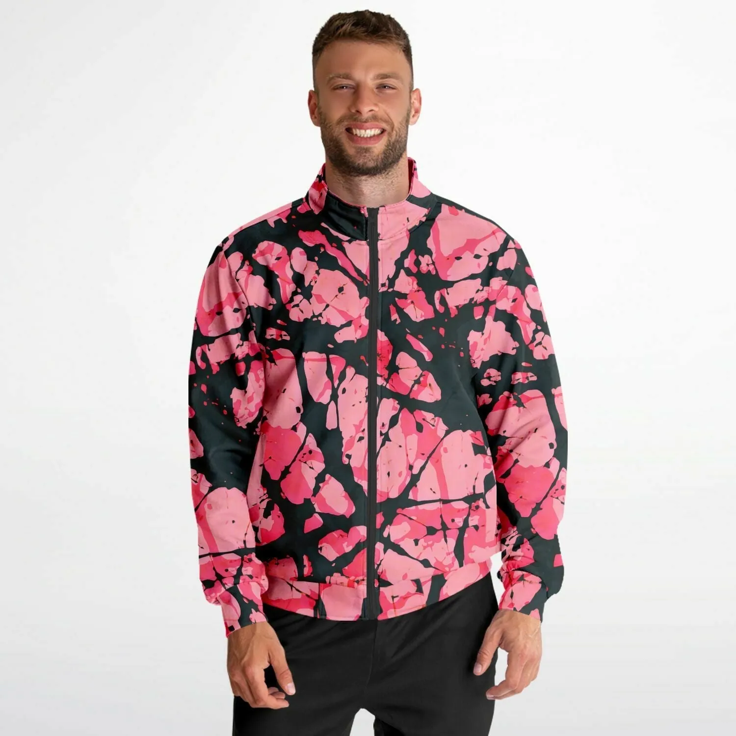 Tie-Dye Effect Track Jacket Pink Back
