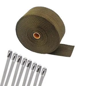 Titanium exhaust wrap 2in x 33ft    8 Stainless steel zip ties