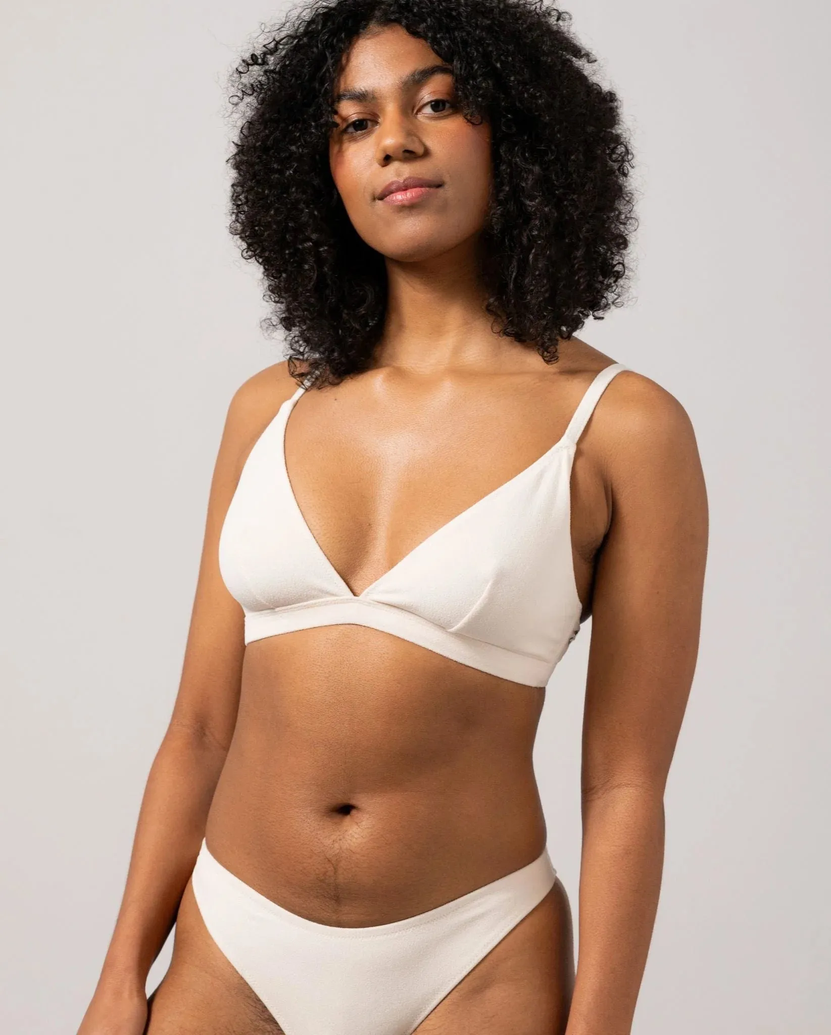 Understatement Underwear - Triangle Bikini Top - Cream