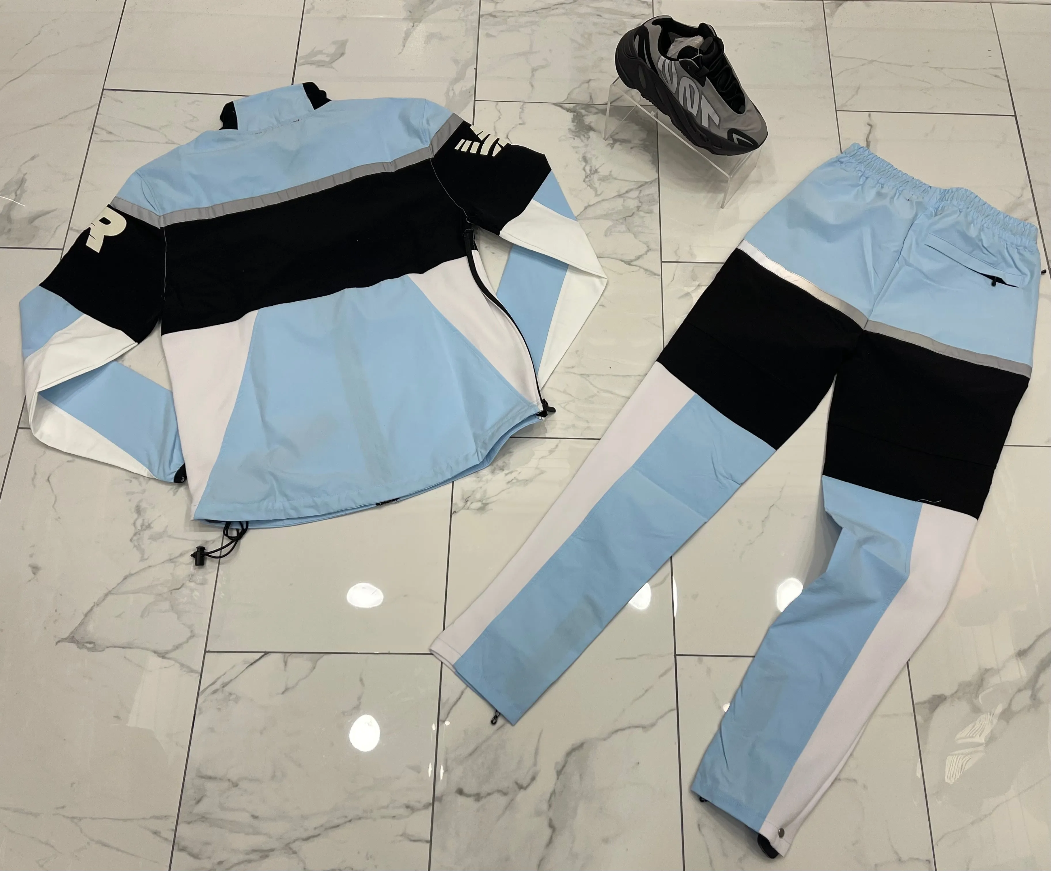 Vie Riche Lightweight Nylon Race Track Jacket   Race Track Pants