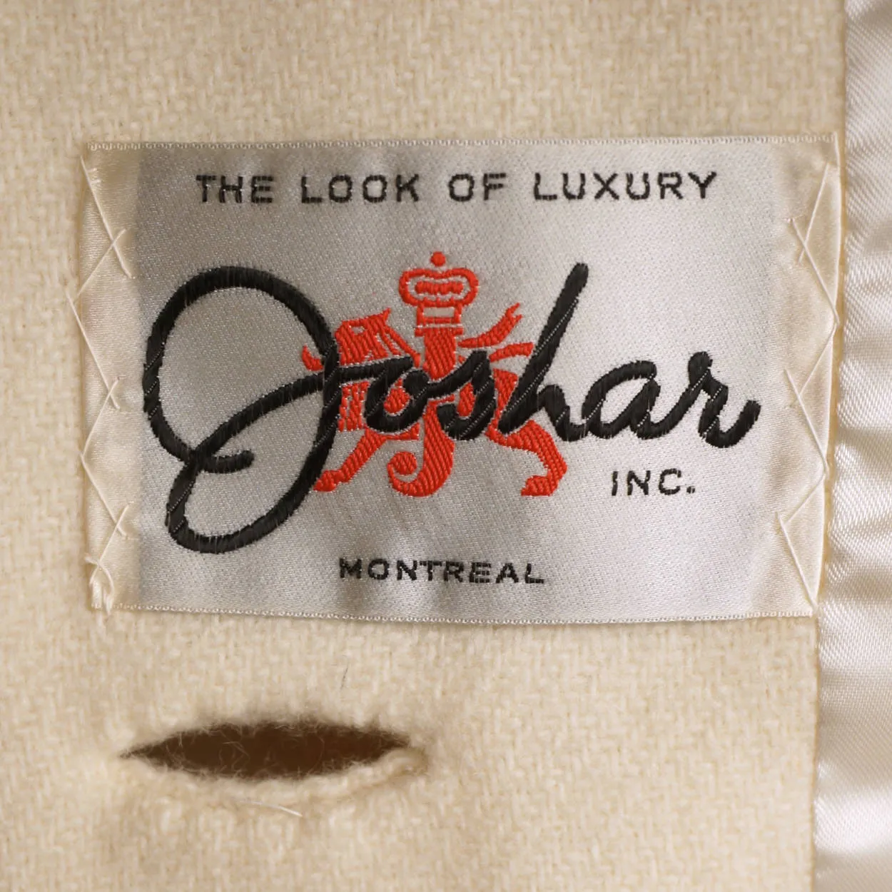 Vintage 1960s Wool Dress &amp; Coat Set Cream White &amp; Brown Joshar Montreal Size M L