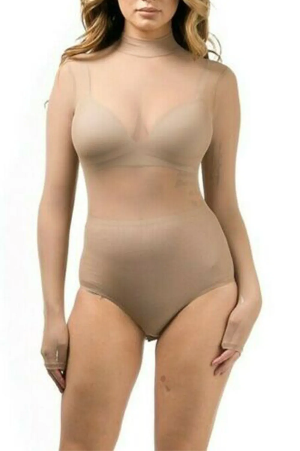 Womens Classic Kylie Style Mesh Bodysuit Long & Short Sleeve