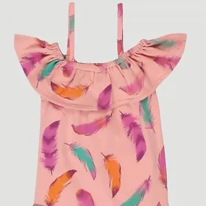 Wrangler Baby Girl's Off The Shoulder Ruffle Bodysuit in Pink