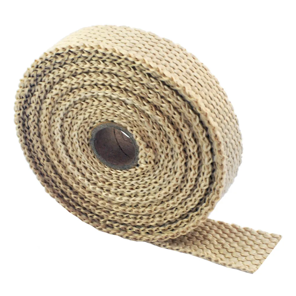 Yellow/Tan color exhaust wrap 1in   Stainless steel zip ties - 1in x 16ft